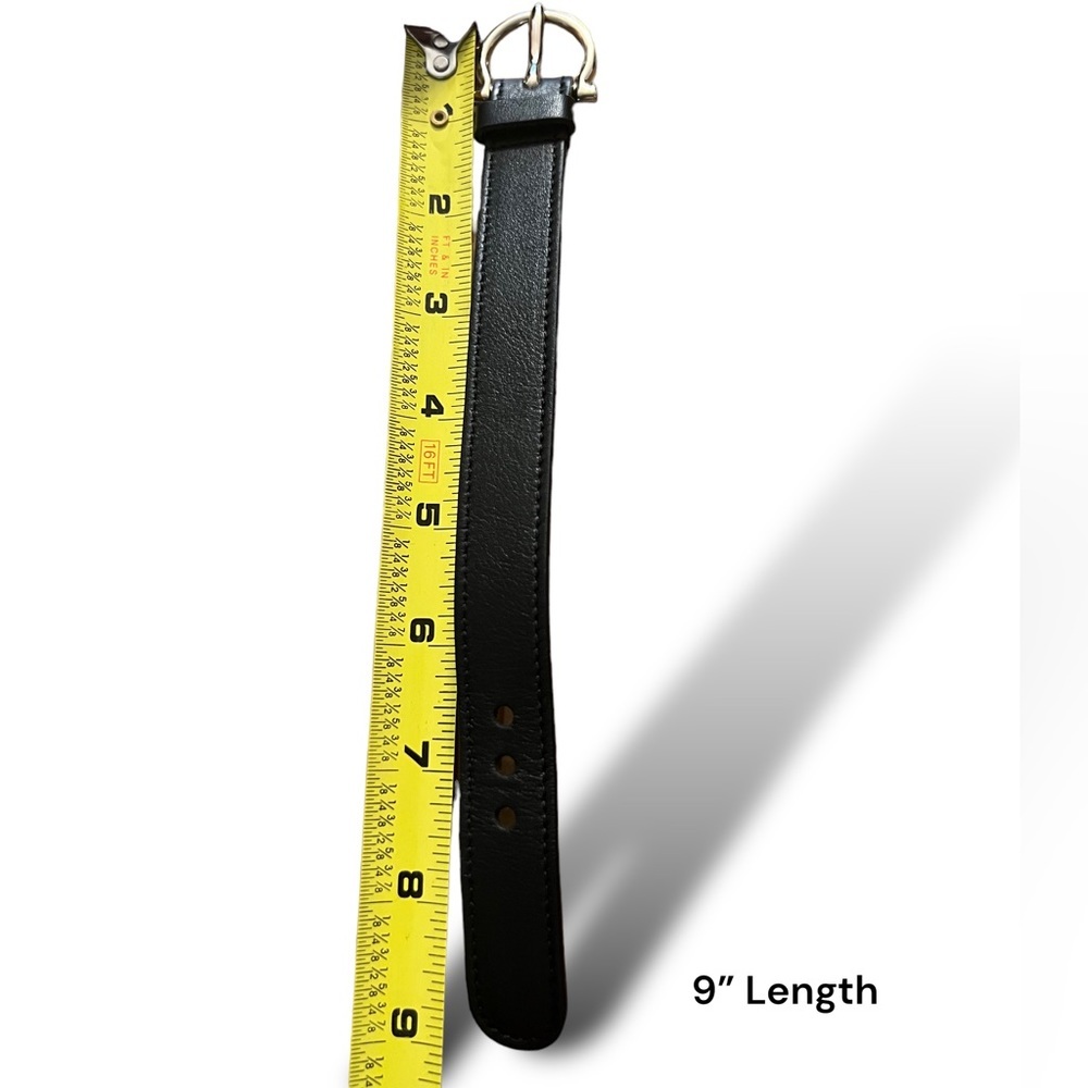 Ferragamo Black Leather 9” Bracelet Gold Hardware 3/4” Width NWOT - Picture 8 of 11